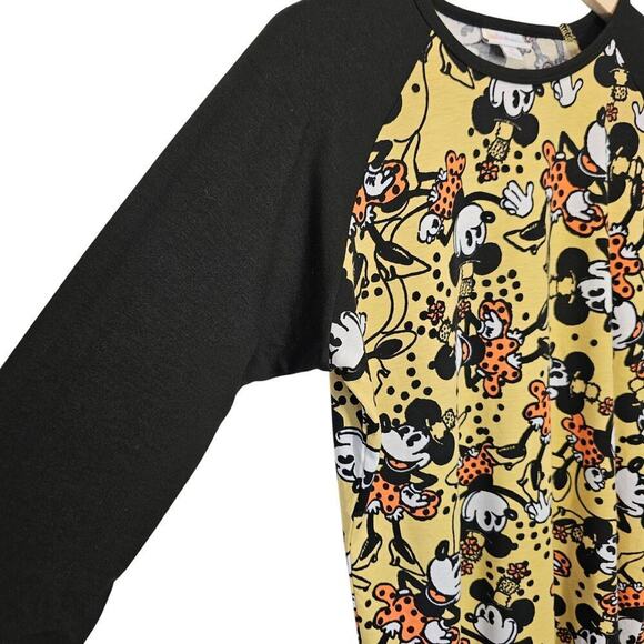 LuLaRoe Disney Yellow Orange Minnie Mouse Randy Baseball T-shirt Size Medium - Picture 3 of 8